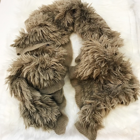 Powder Accessories - Powder Boutique Brown Fluffy Scarf - Reversible